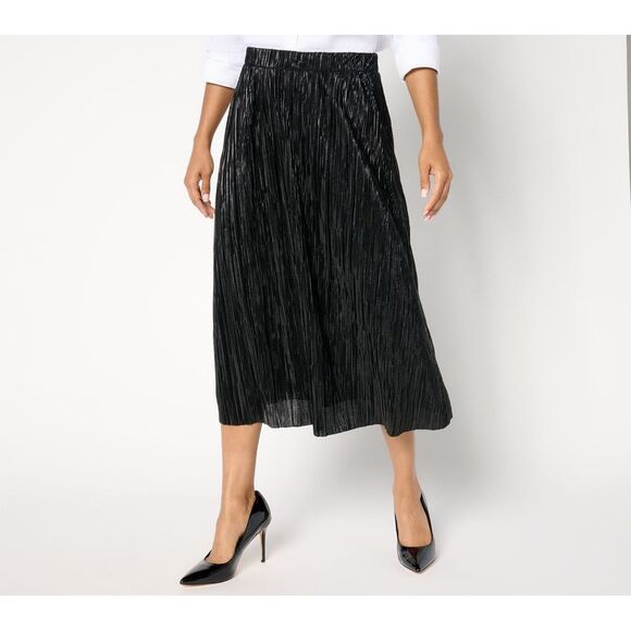 Joan Rivers Classics Collection Women's Petite Skirt PM Carpet Black A669239 - Picture 1 of 4
